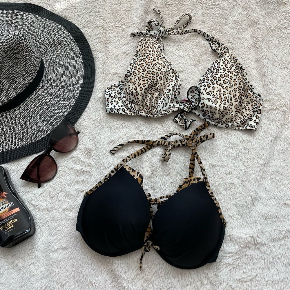 𝅺victoria’s Secret Animal Print Bikini Top Size 36C